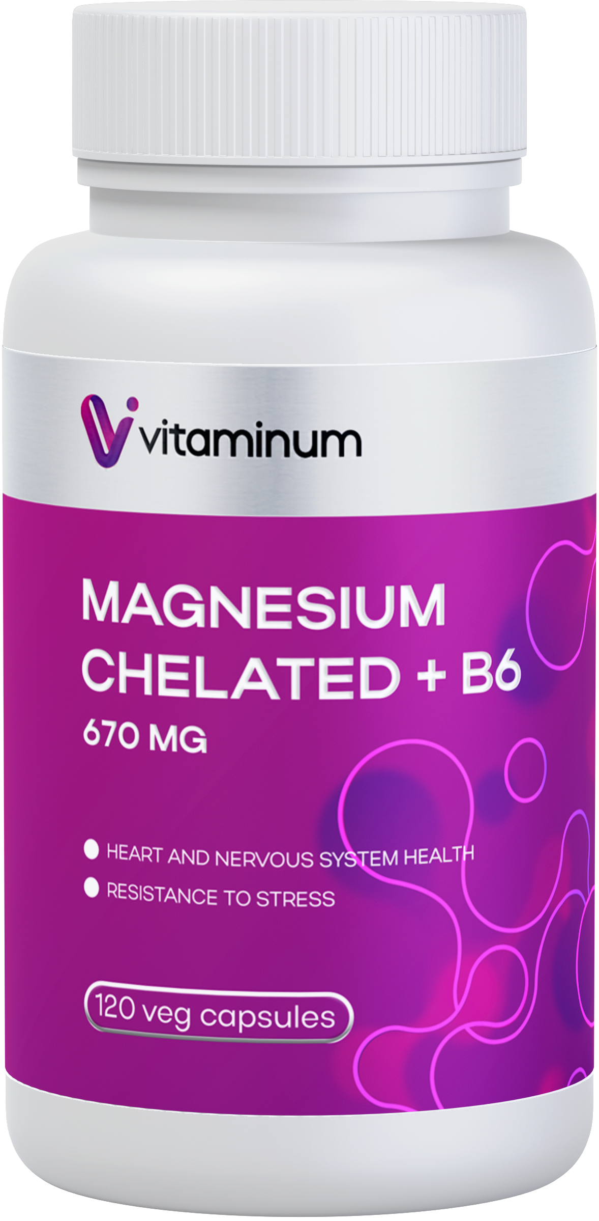 Vitaminum МАГНИЙ ХЕЛАТ + витамин В6 (670 MG) 120 капсул 800 мг  в Озерске